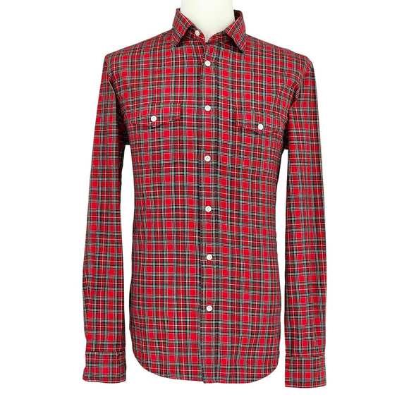 Vincenzo di Ruggiero Other - Americana Workwear Vincenzo di Ruggiero Flannel Men’s 16.5 Red Tartan Italian...